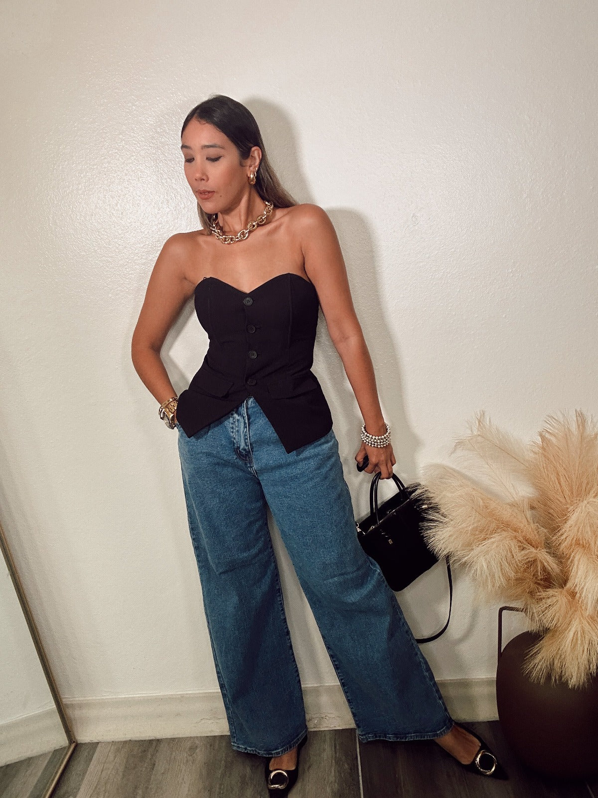 Maritza Strapless Button Down Vest
