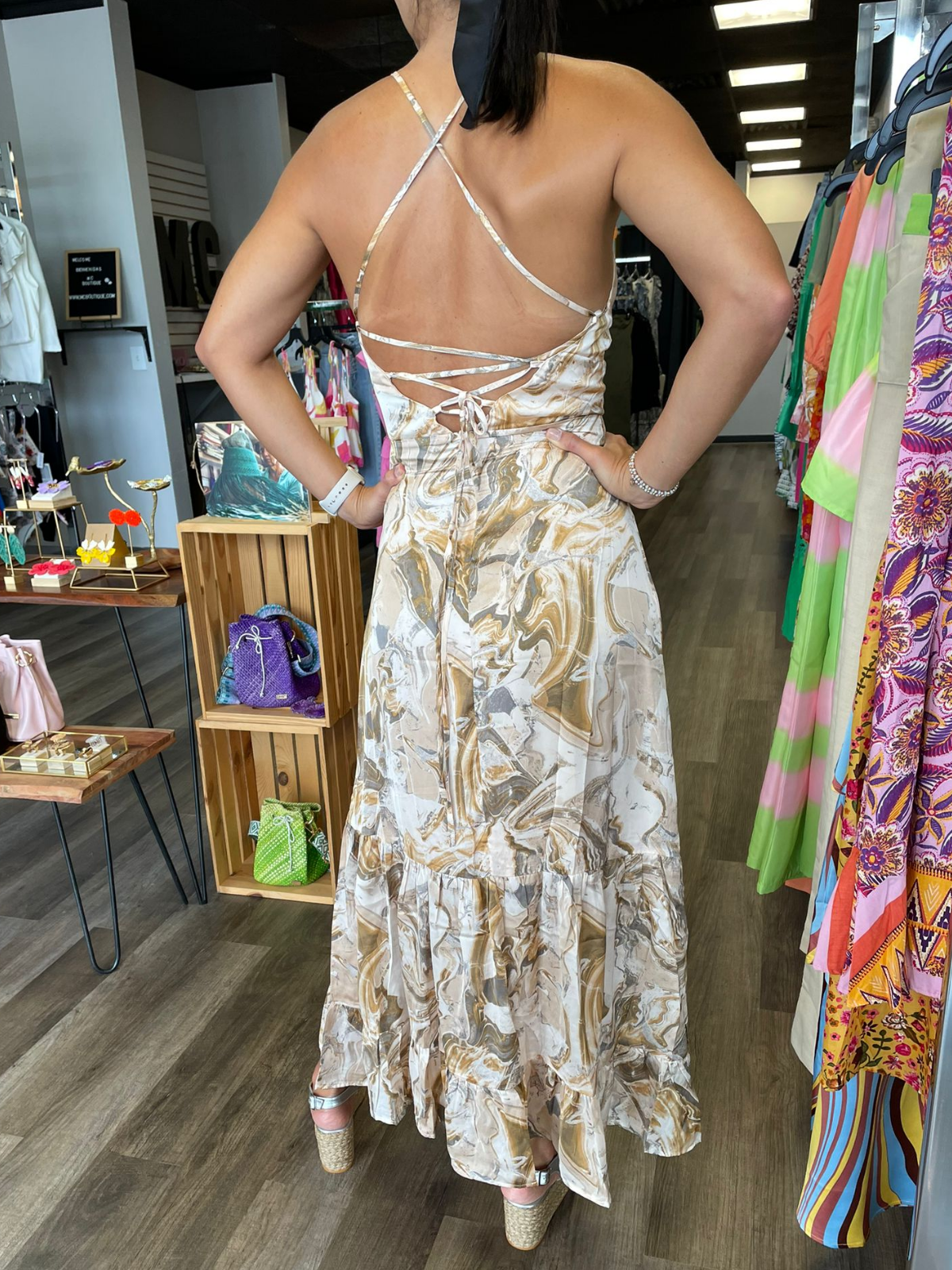 Roxanna Marble Maxi Dress