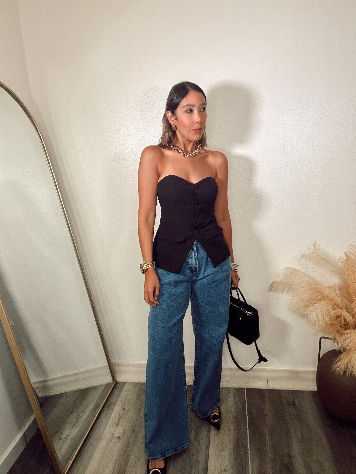 Maritza Strapless Button Down Vest