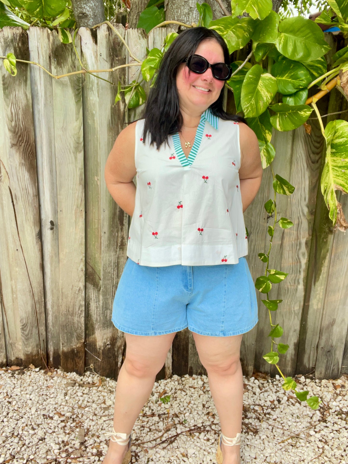 Fruit Embroidery Tank Top