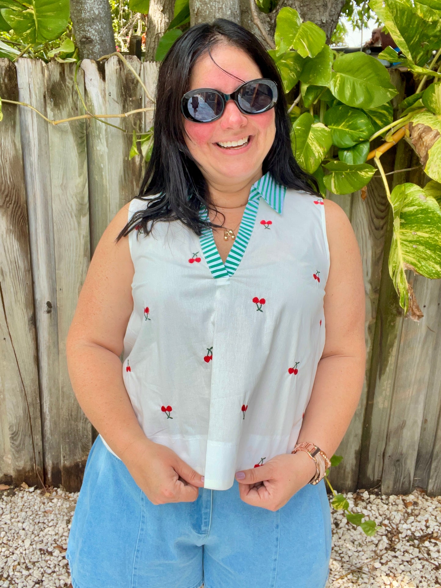 Fruit Embroidery Tank Top