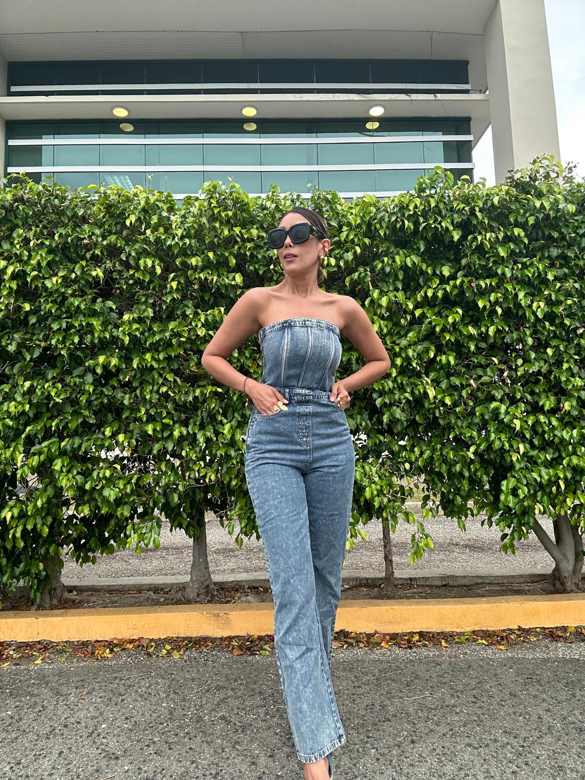 Forever Fashionista Denim Corset Jumpsuit