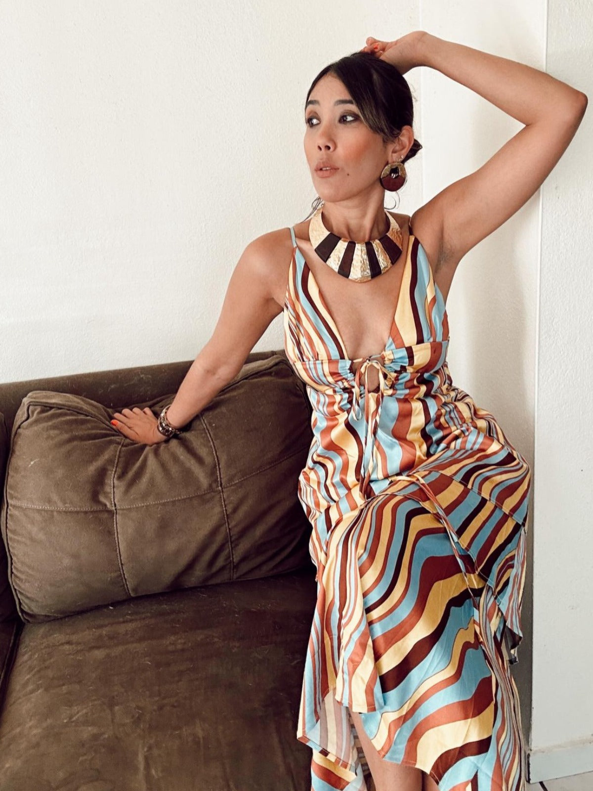 Let Me Be Retro Chic Maxi Dress