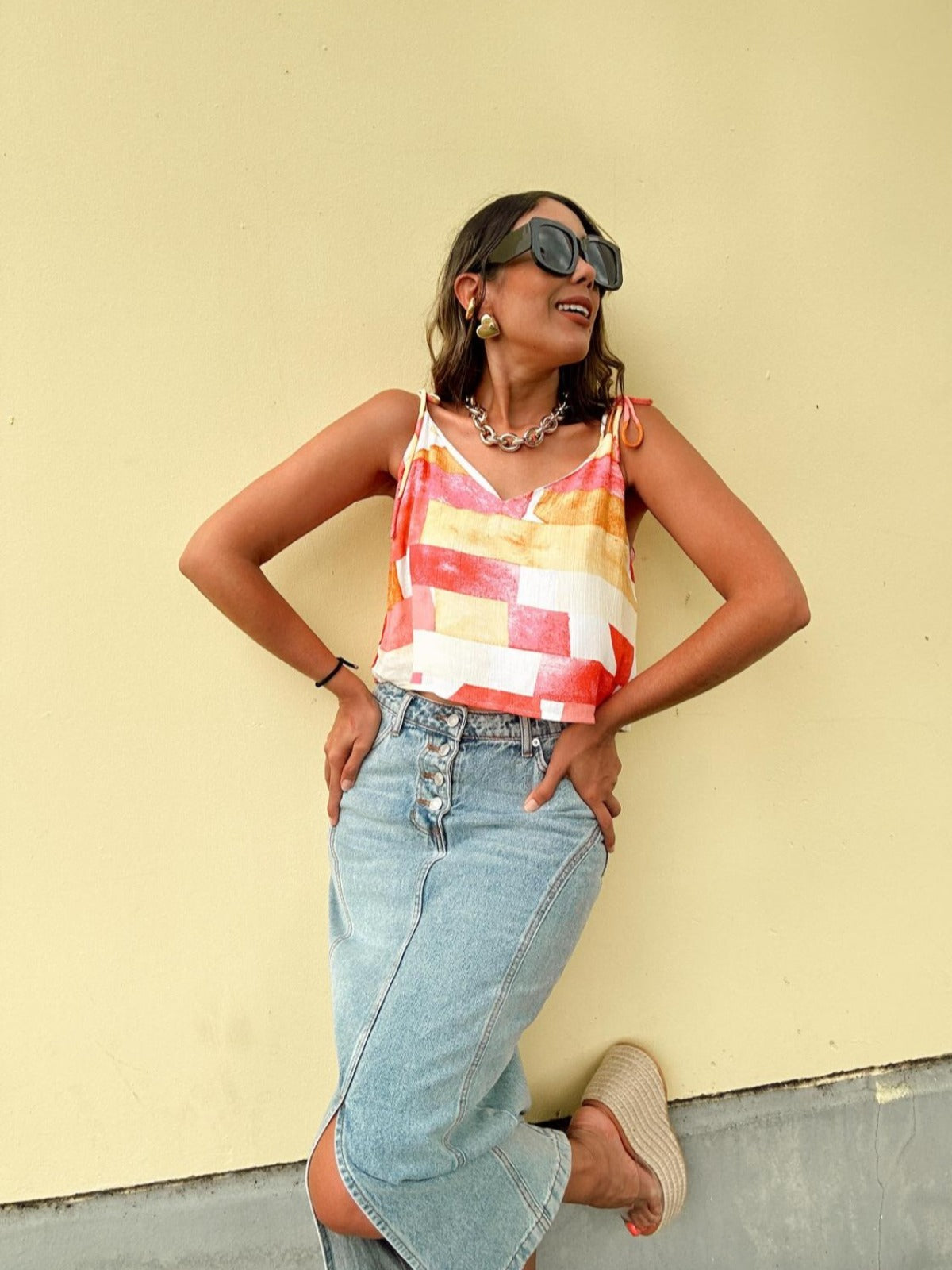 Julia Abstract Print Crop Top