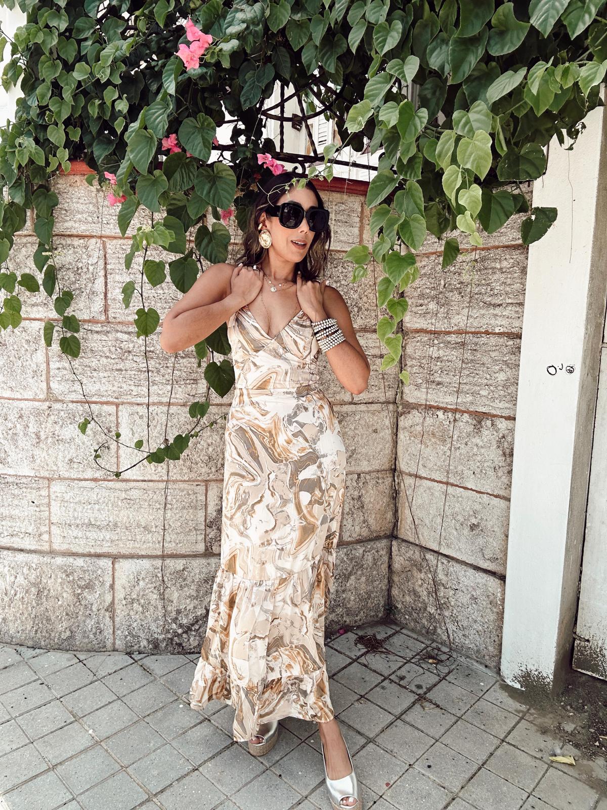 Roxanna Marble Maxi Dress