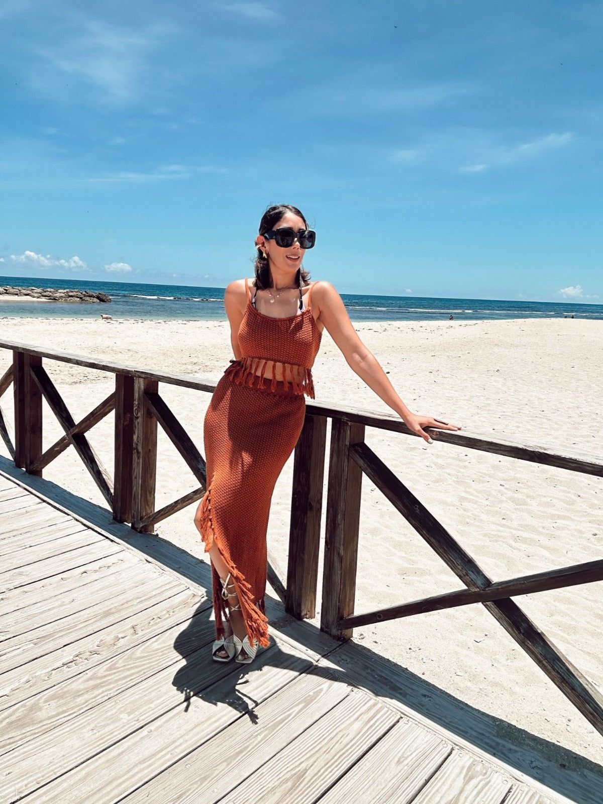 Coralina Crochet Crop Top and Midi Skirt