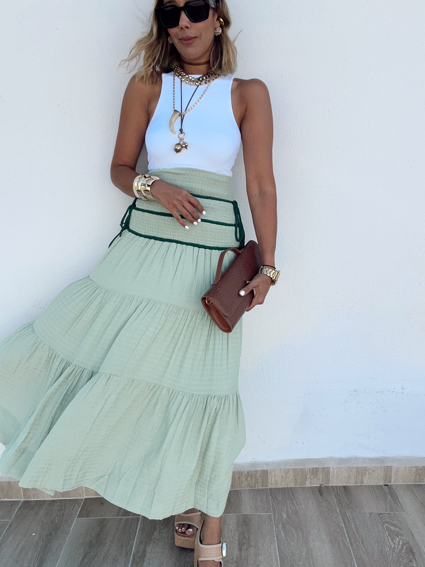 Versatile Tiered Maxi Skirt/Midi Dress