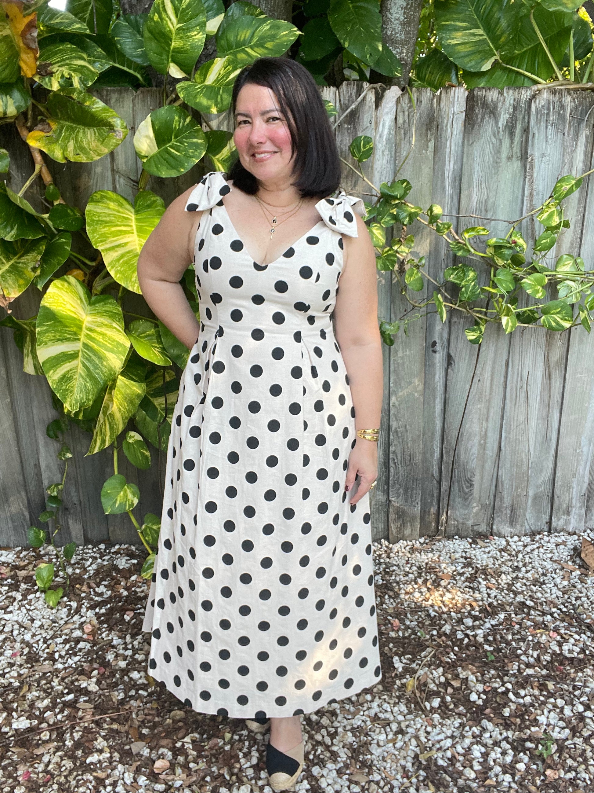 Dot Affair Linen Midi Dress