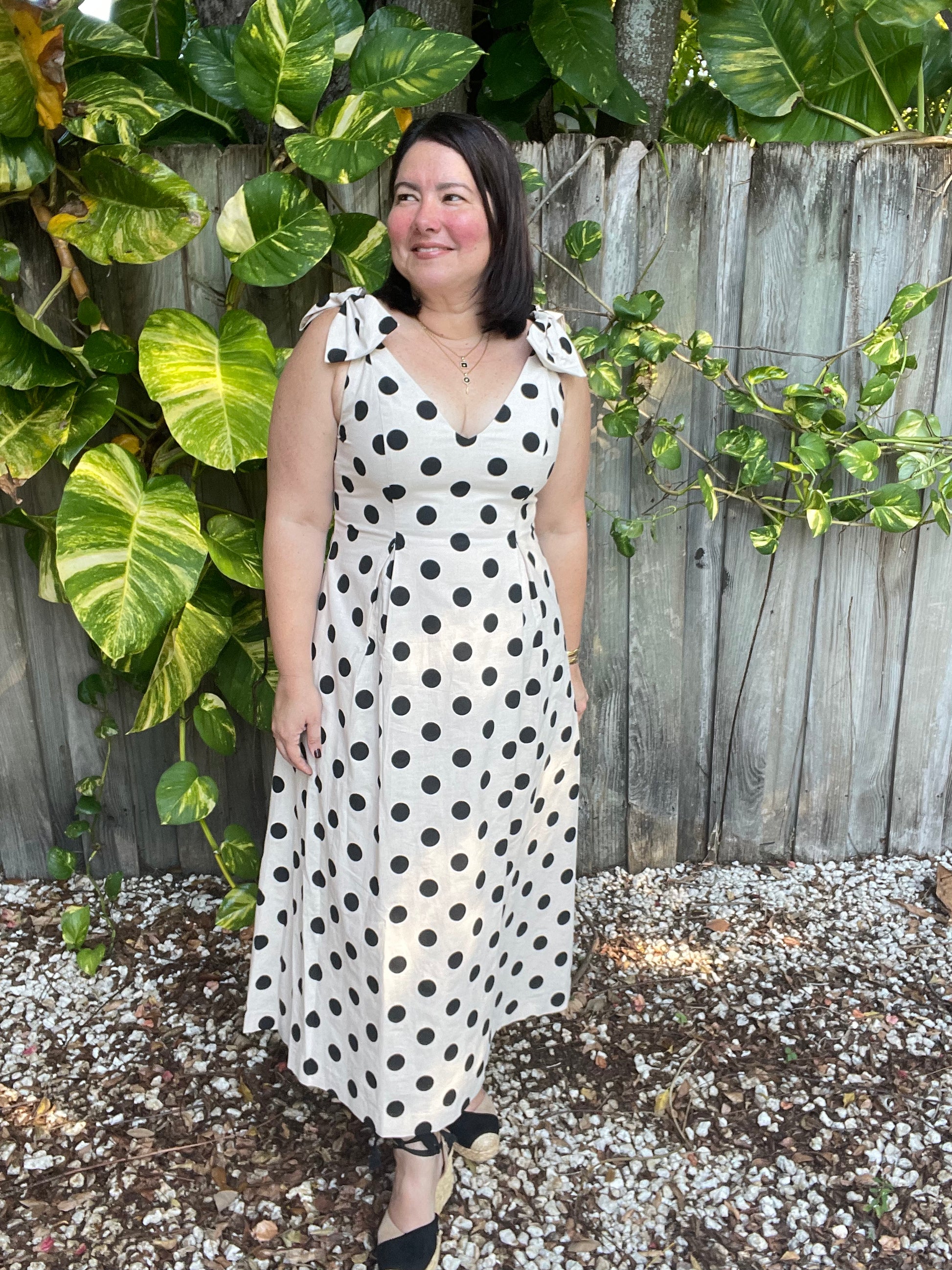 Dot Affair Linen Midi Dress