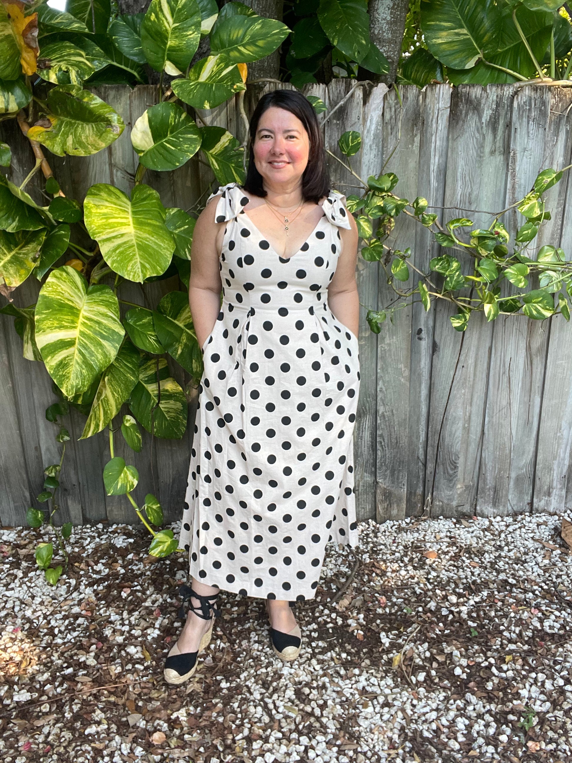 Dot Affair Linen Midi Dress