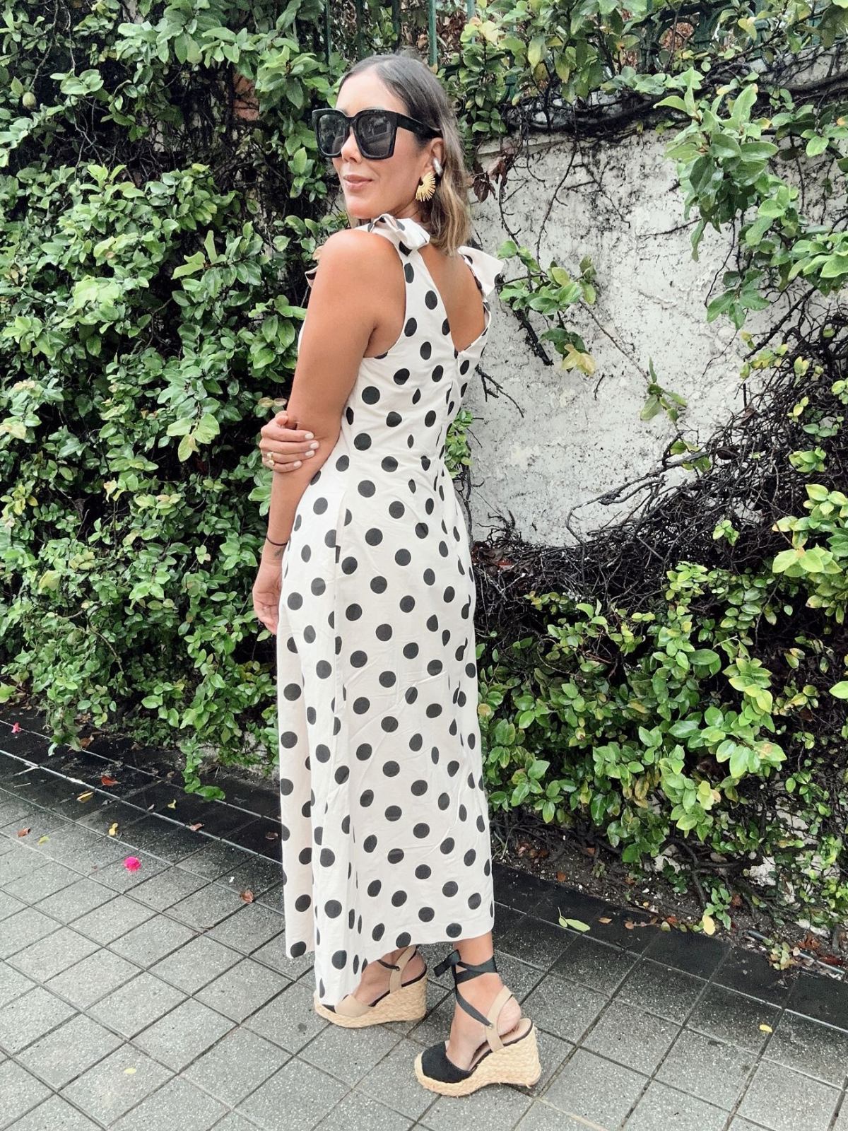 Dot Affair Linen Midi Dress