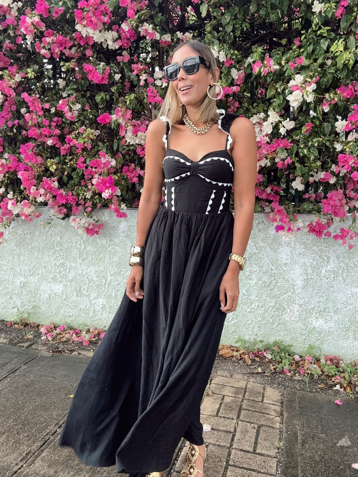 Colette Ruffle Strap Maxi Dress