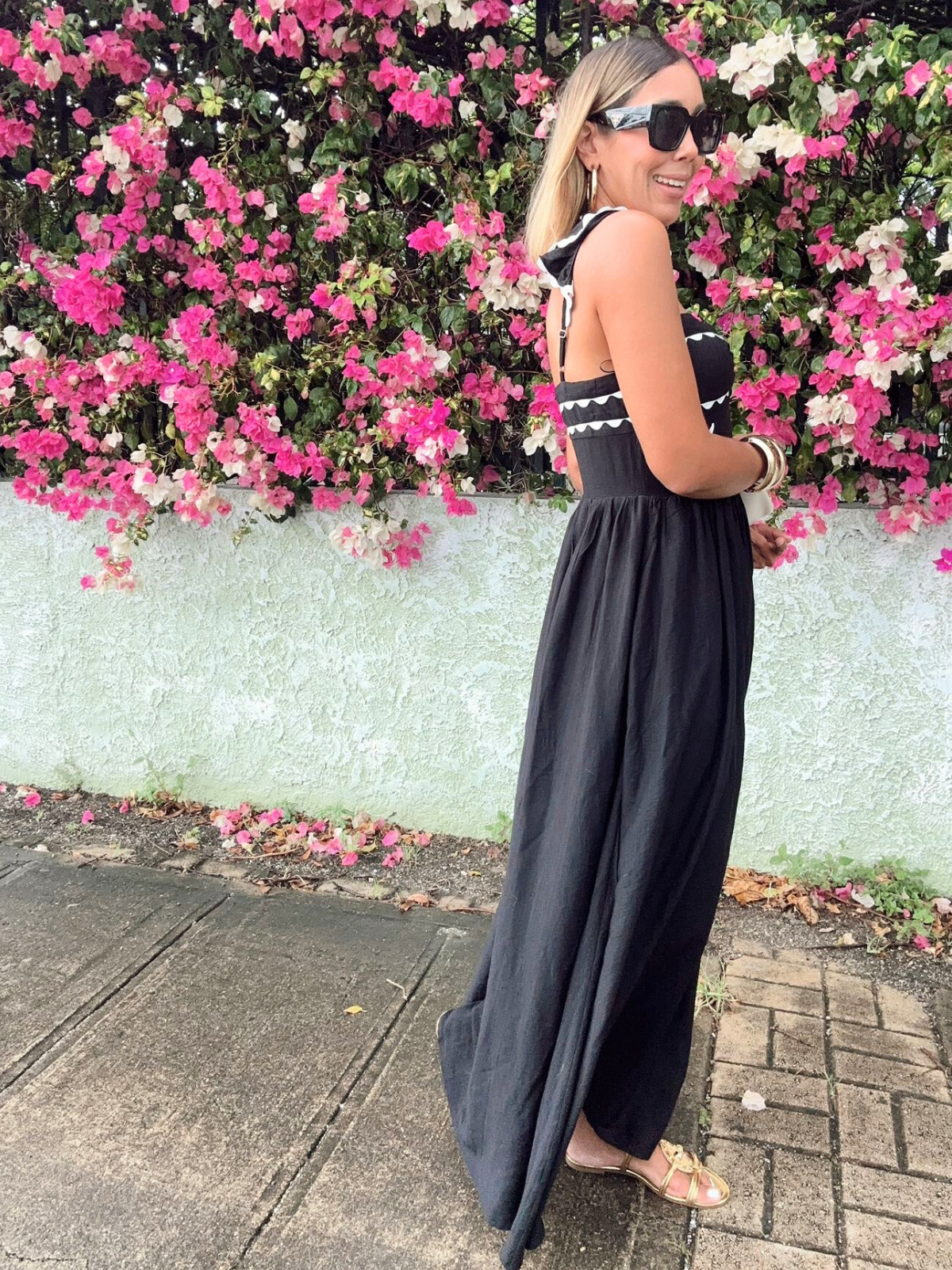 Colette Ruffle Strap Maxi Dress