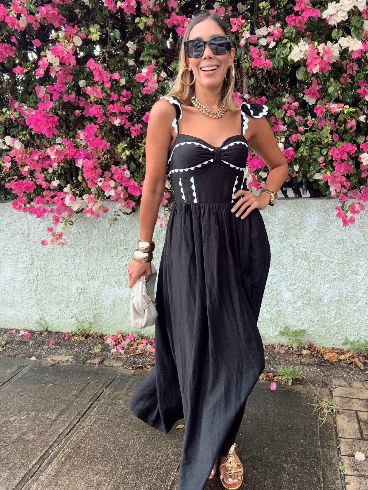 Colette Ruffle Strap Maxi Dress