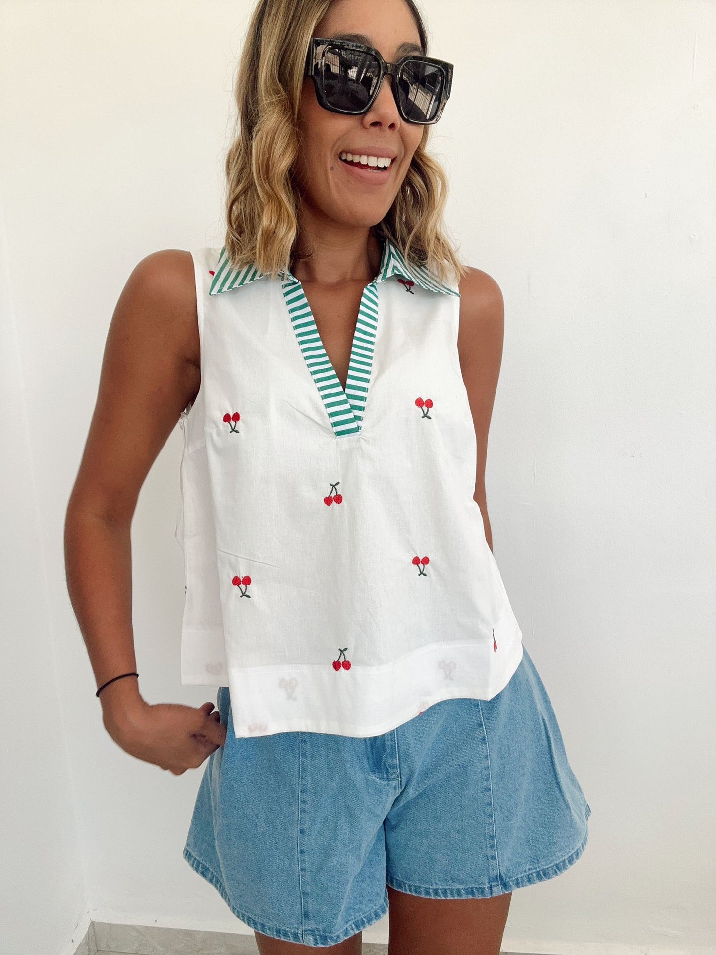Fruit Embroidery Tank Top