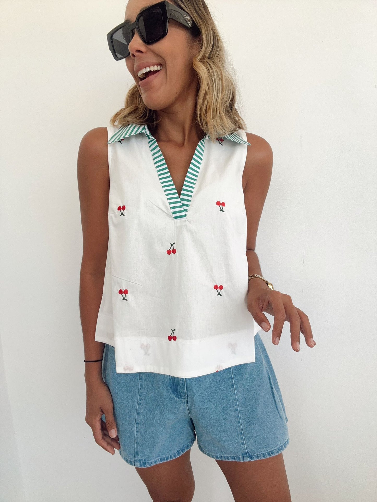 Fruit Embroidery Tank Top