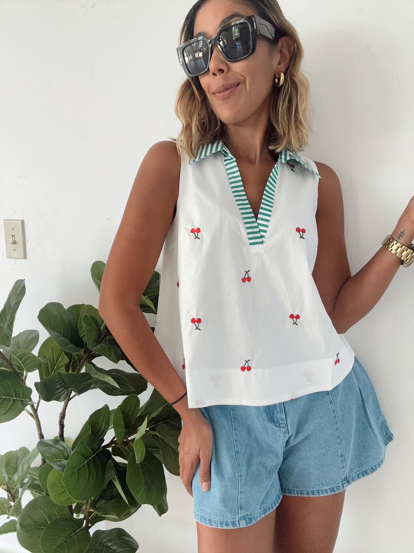 Flirty High Rise Flounce Denim Shorts