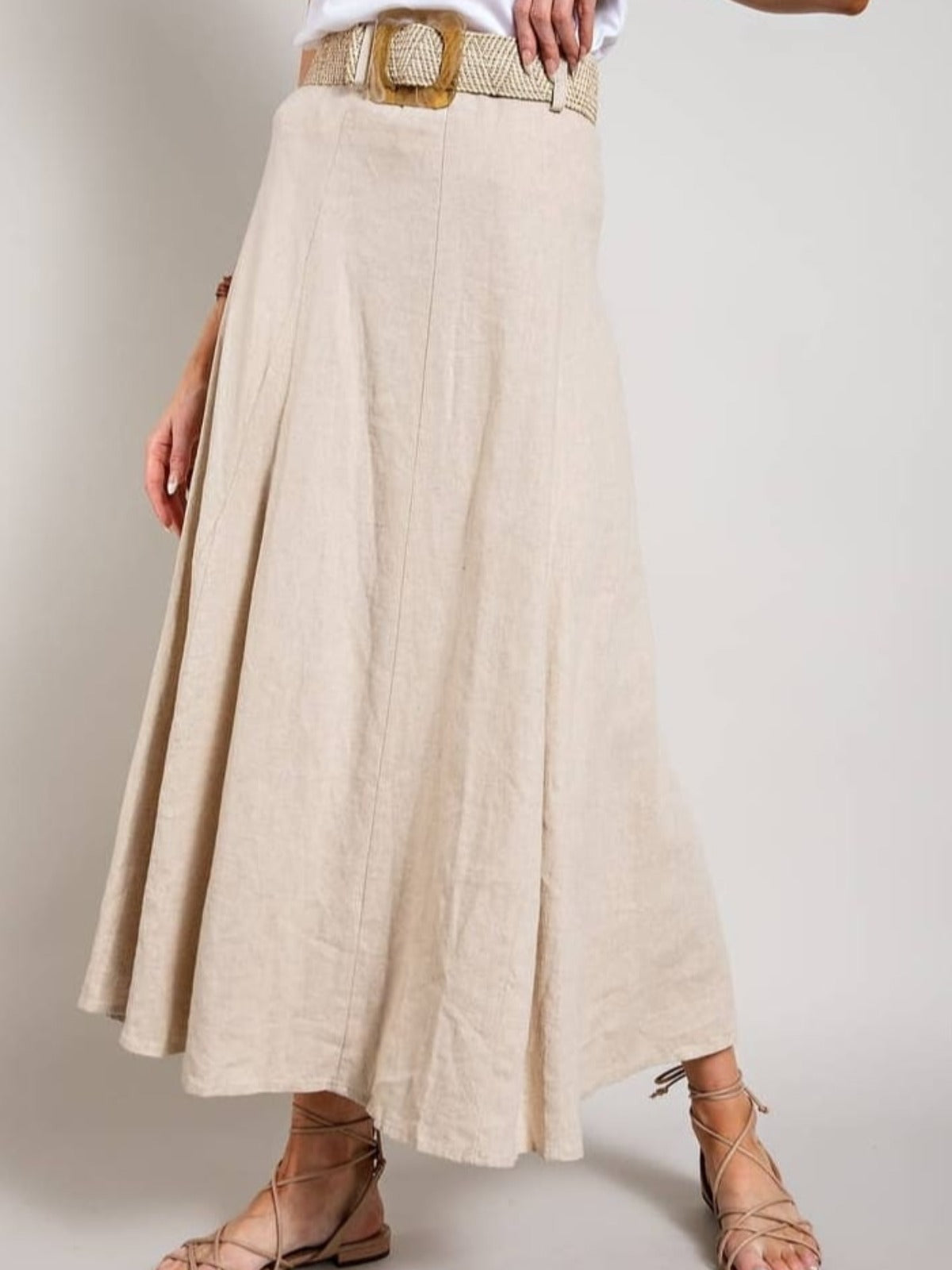 Lisandra Line Flair Skirt With Belt
