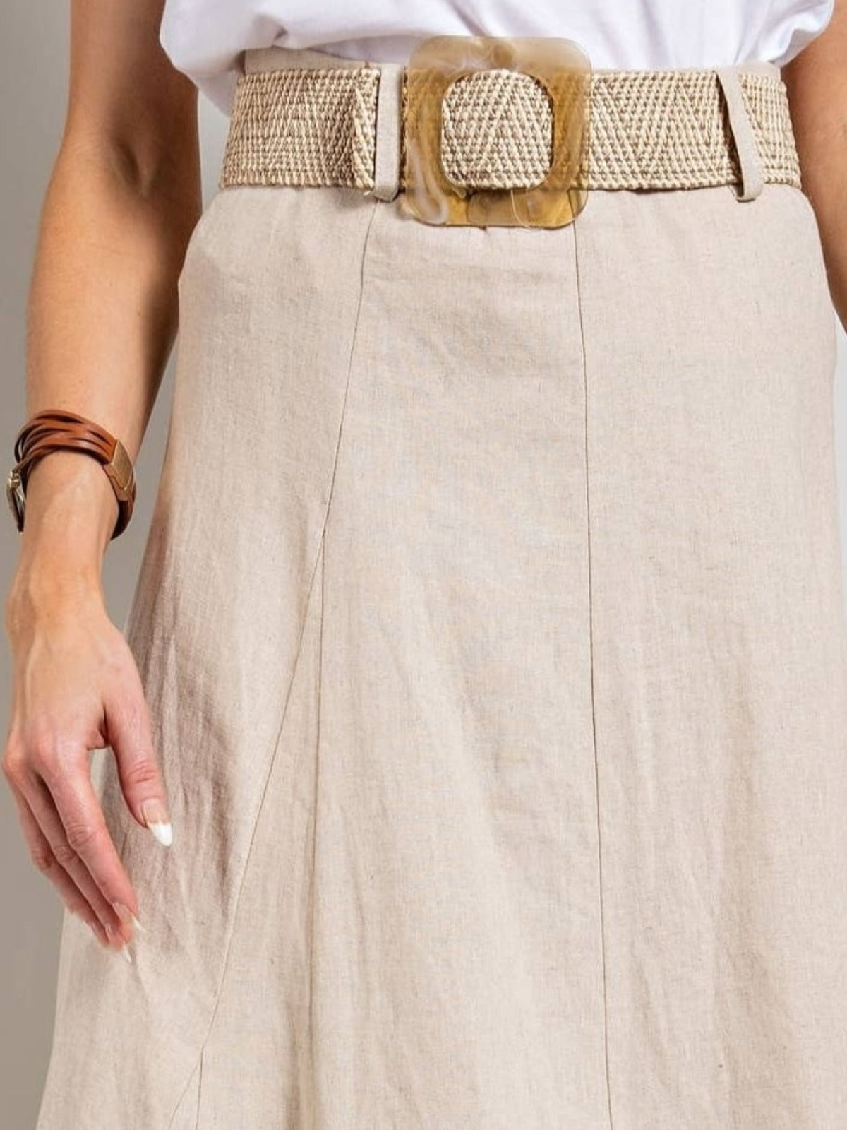 Lisandra Line Flair Skirt With Belt