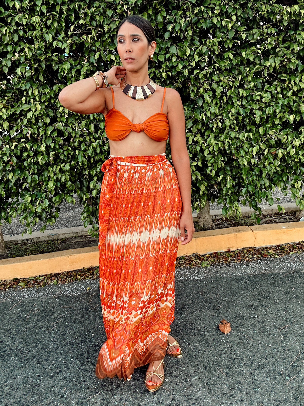 Bohemia Pleated Maxi Skirt