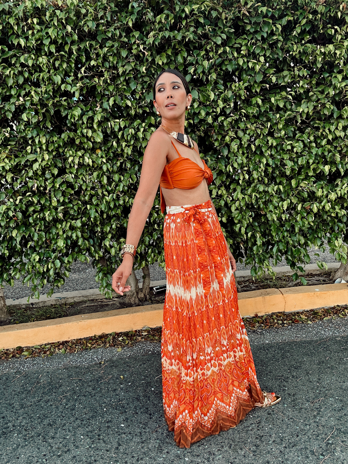 Bohemia Pleated Maxi Skirt