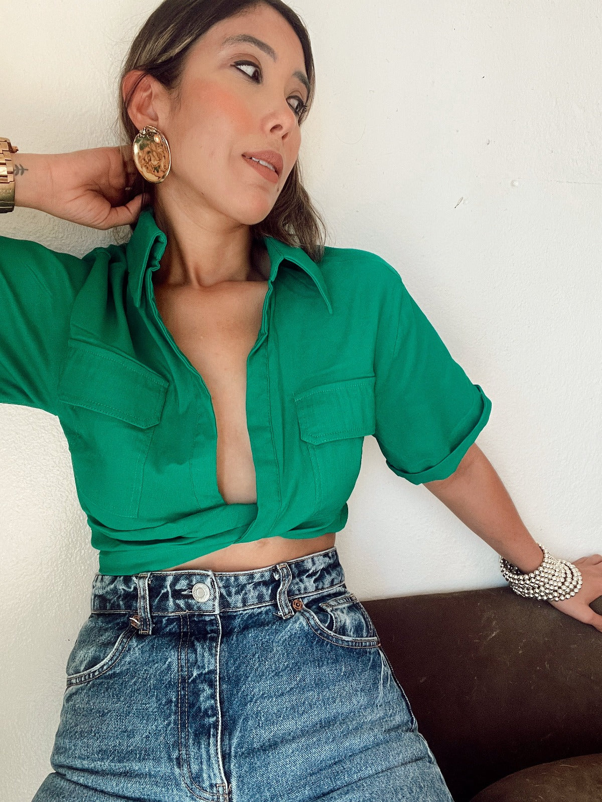 Giana Twisted Front Crop Top