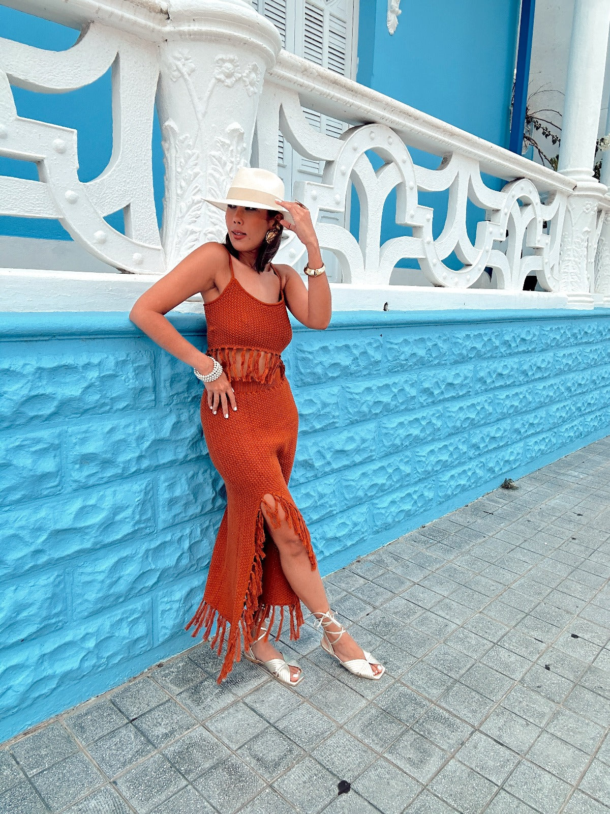 Coralina Crochet Crop Top and Midi Skirt