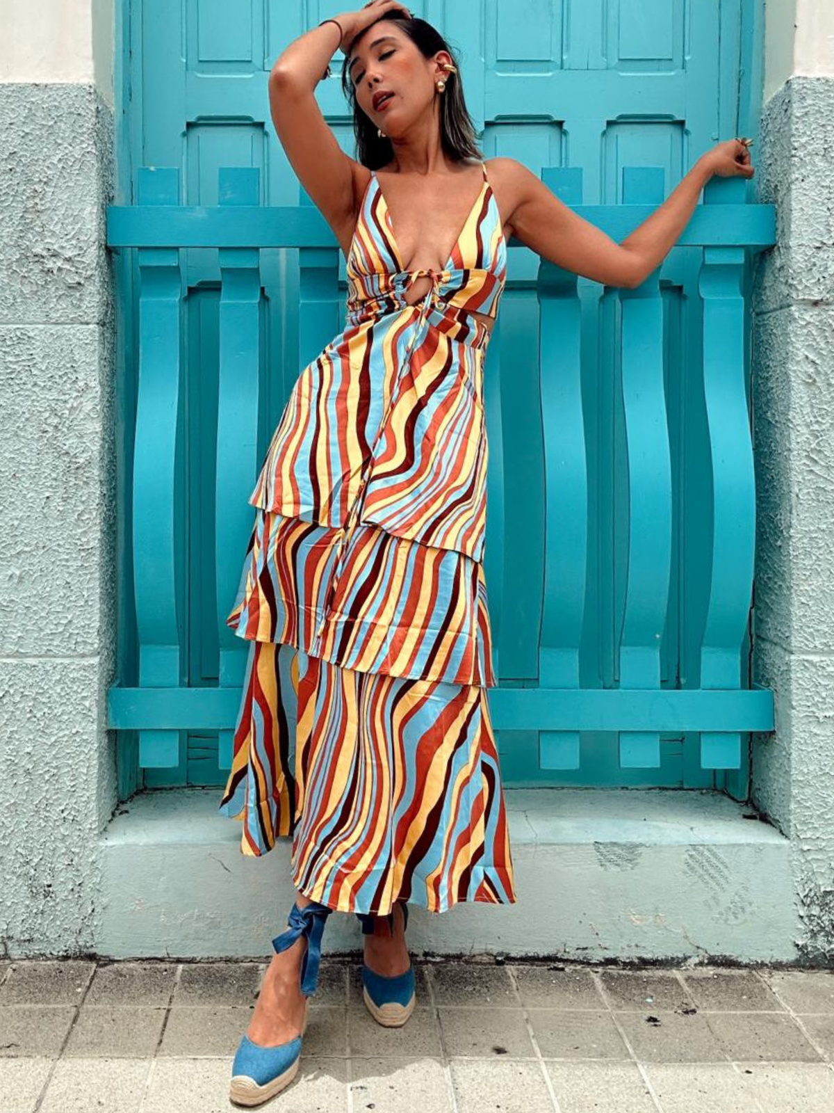 Let Me Be Retro Chic Maxi Dress