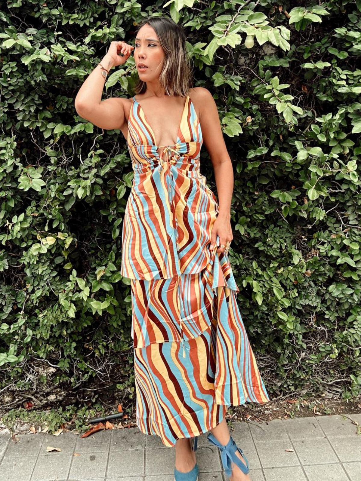 Let Me Be Retro Chic Maxi Dress