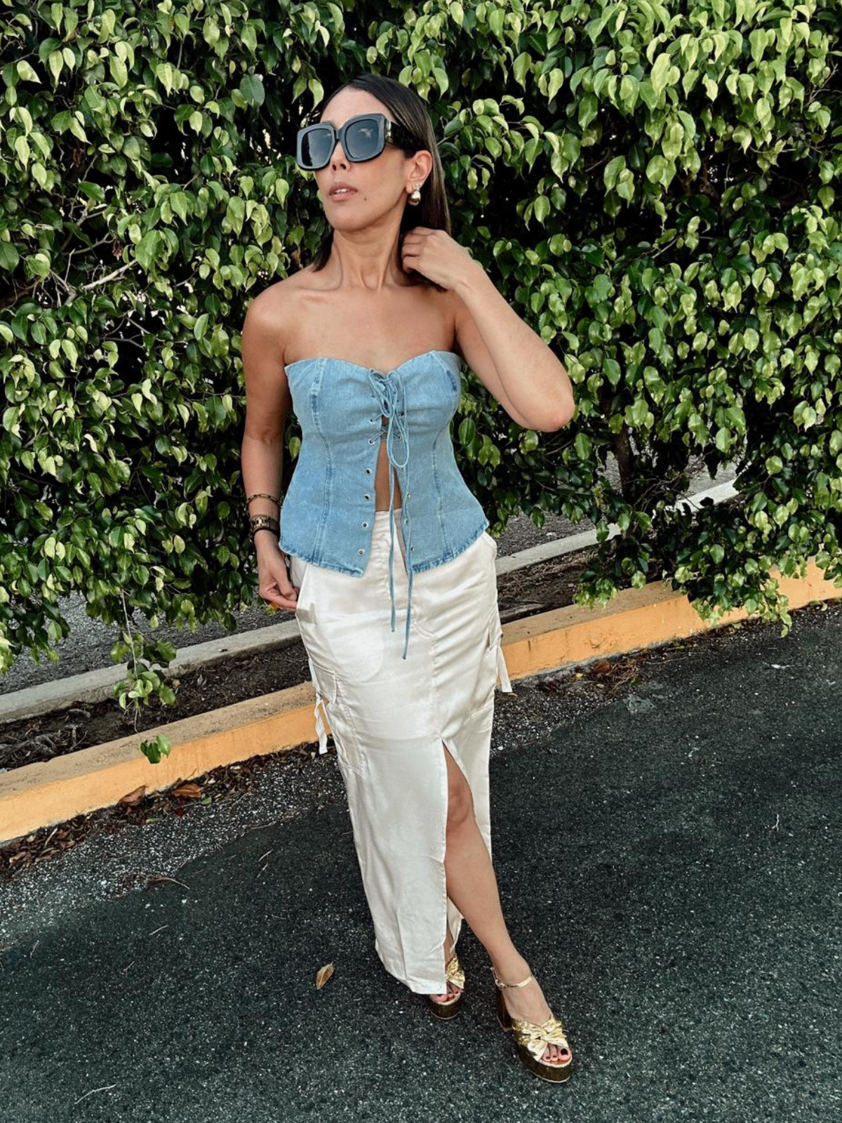 Every Day Satin Cargo Midi Skirt