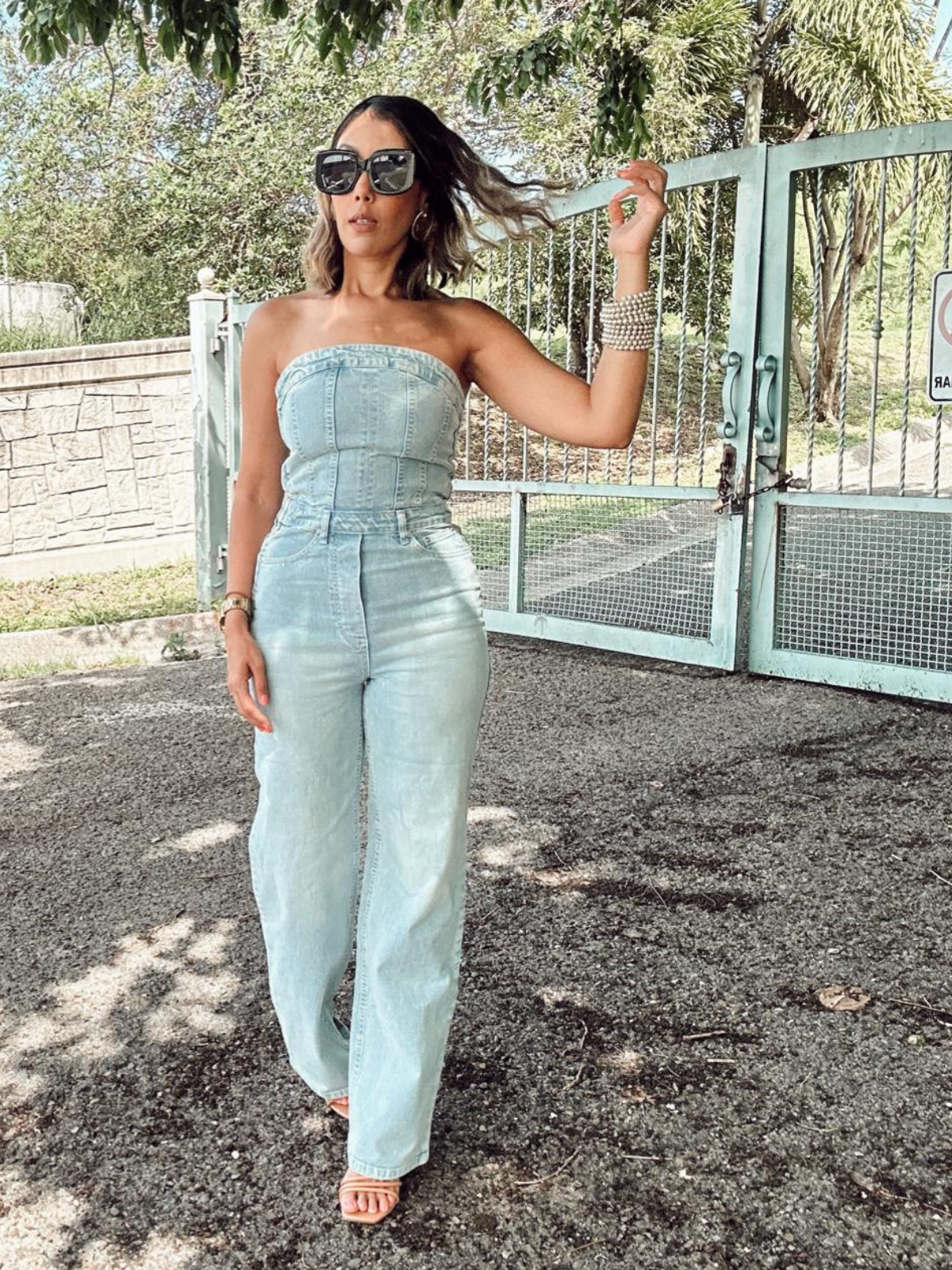 Melrose Strapless Denim Jumpsuit