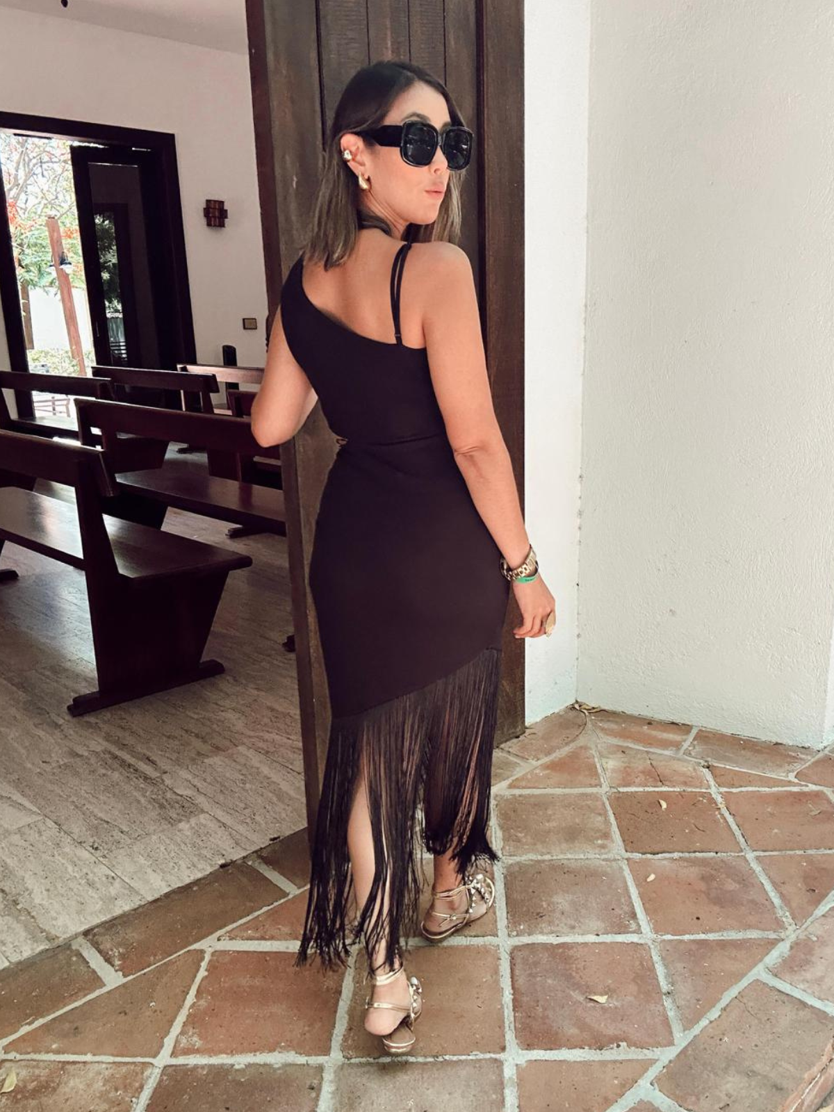 Marcela Fringed Hem Maxi Dress