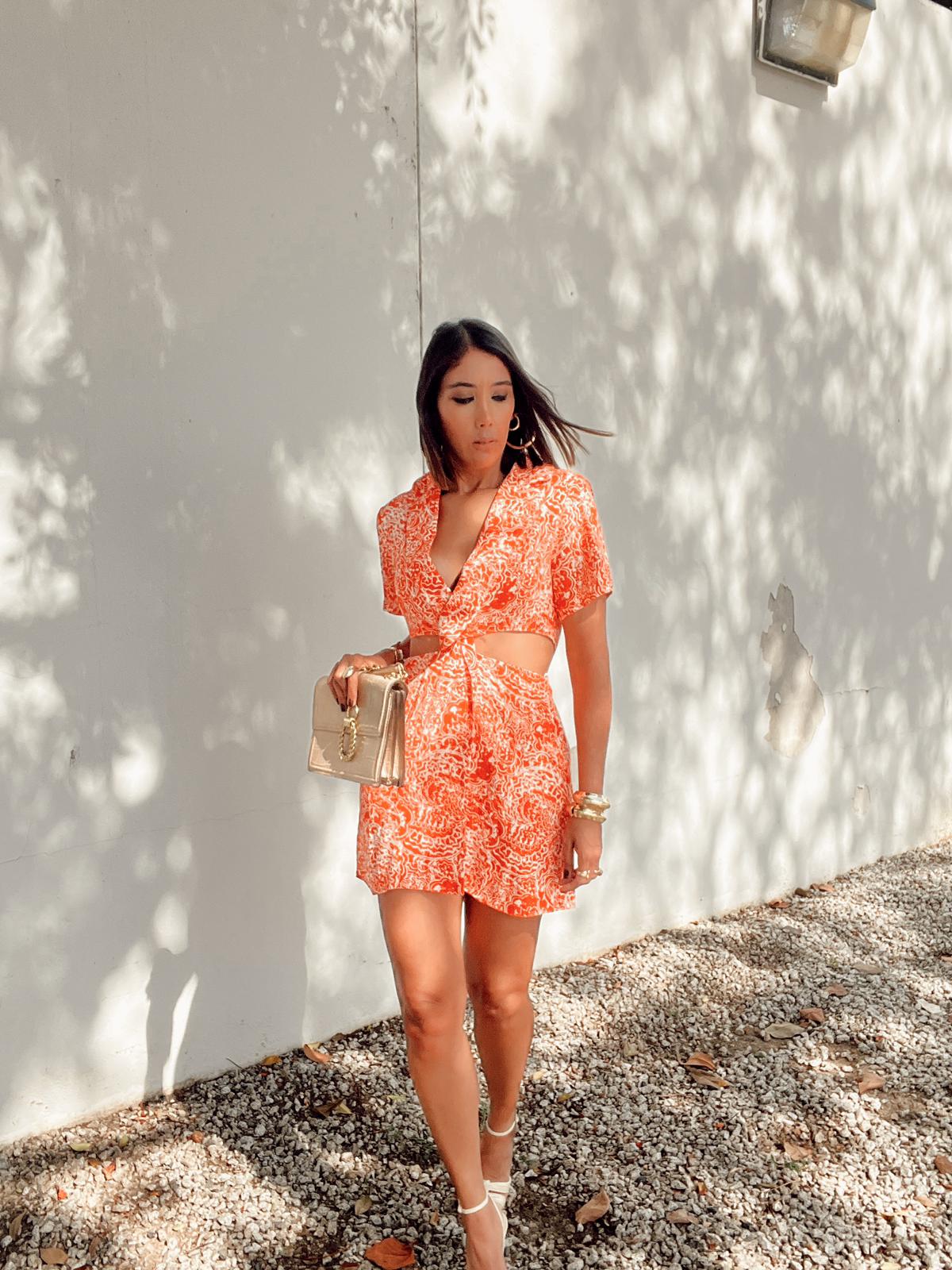 Naples Vibrant Cut Out Mini Dress