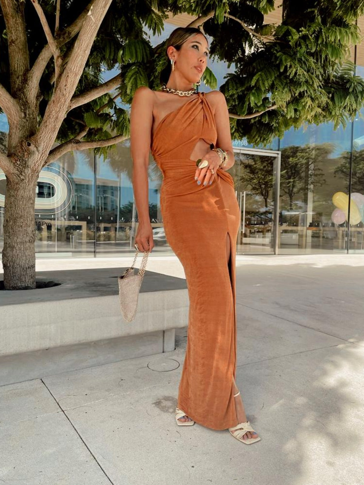Speechless Metallic Maxi Dress