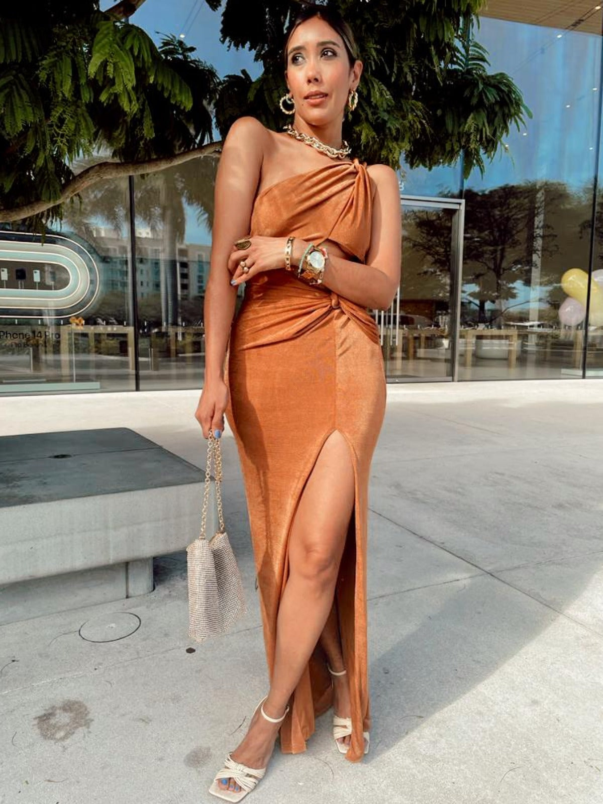 Speechless Metallic Maxi Dress