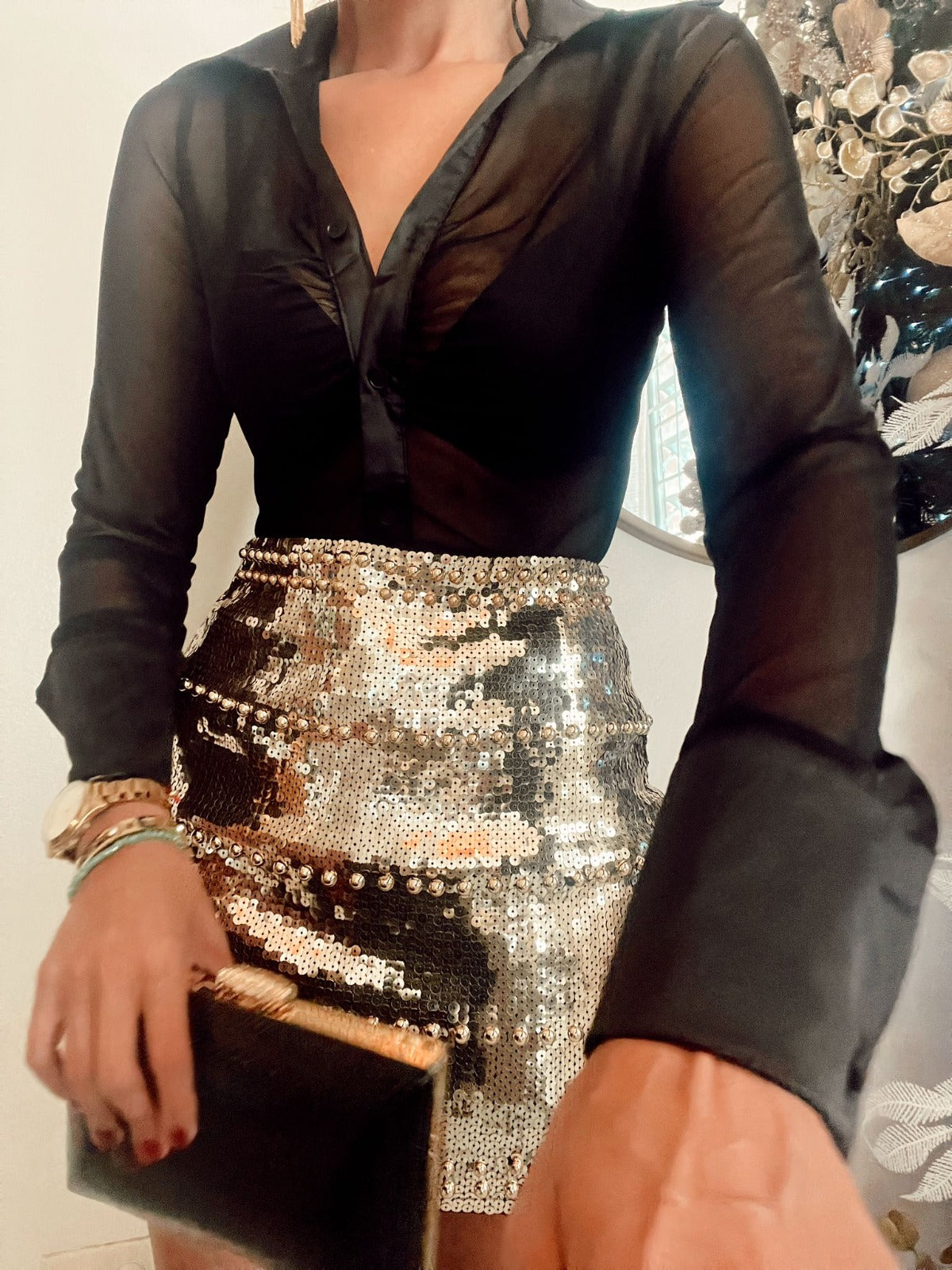 Gold Digger Sequin Mini Skirt