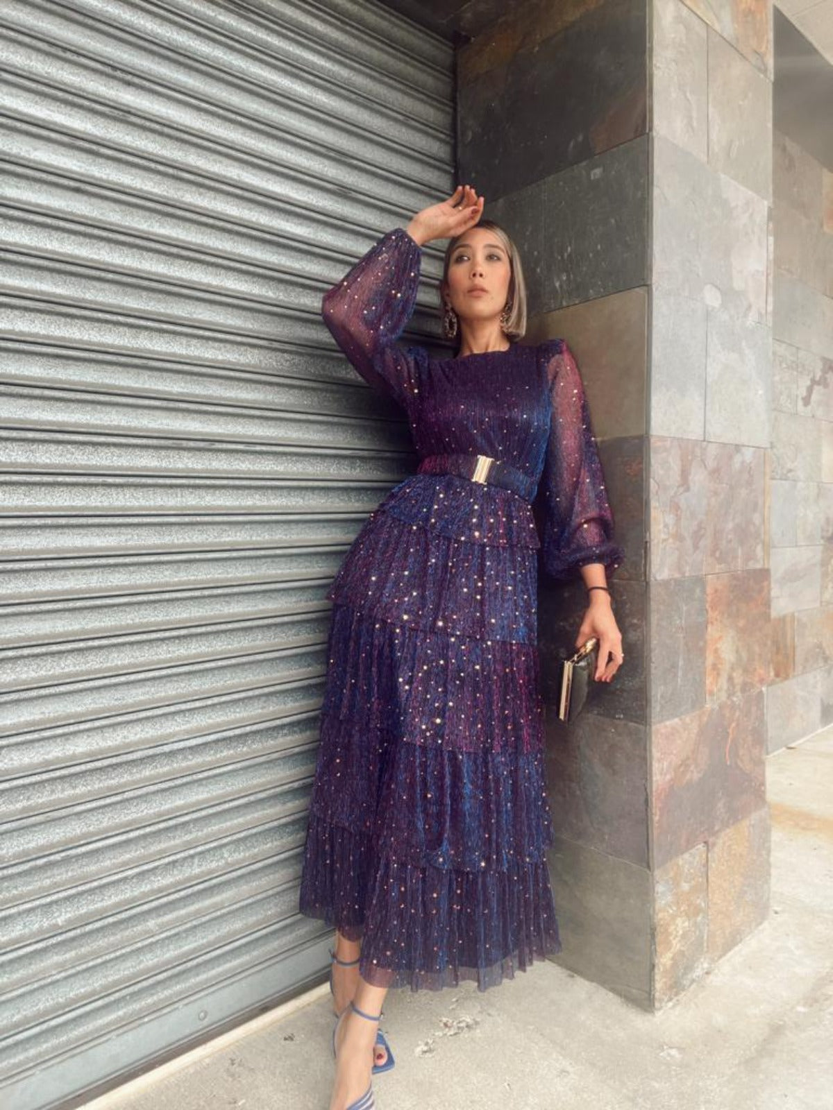 Social Beauty Belted Maxi Dress