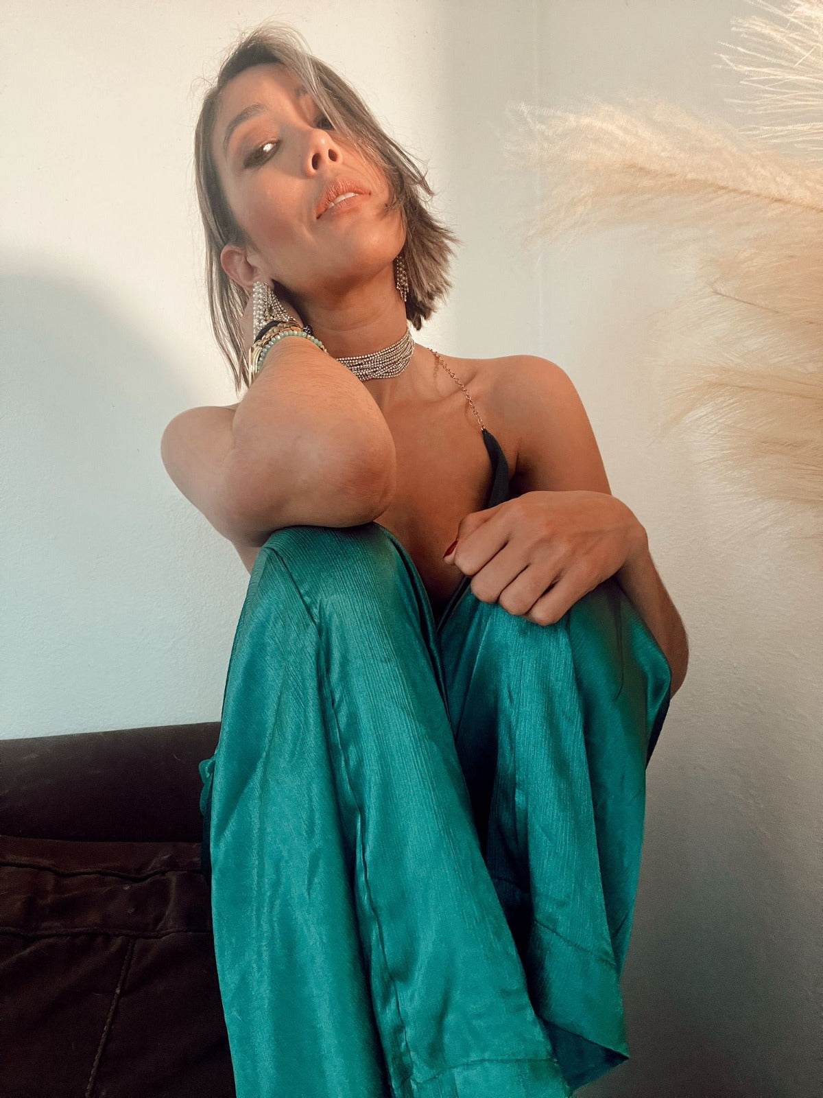 Vero Code Crinkle Pants