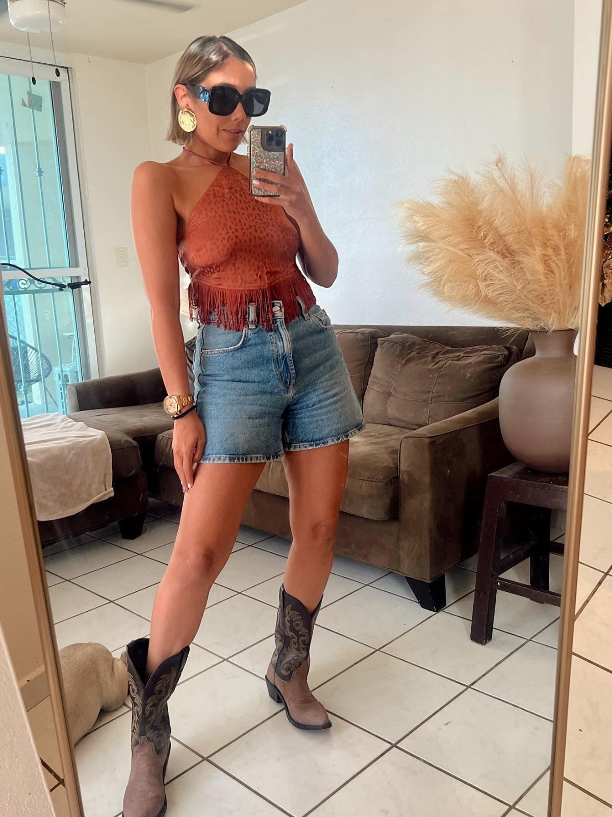 Captivated By You Fringe Halter Top