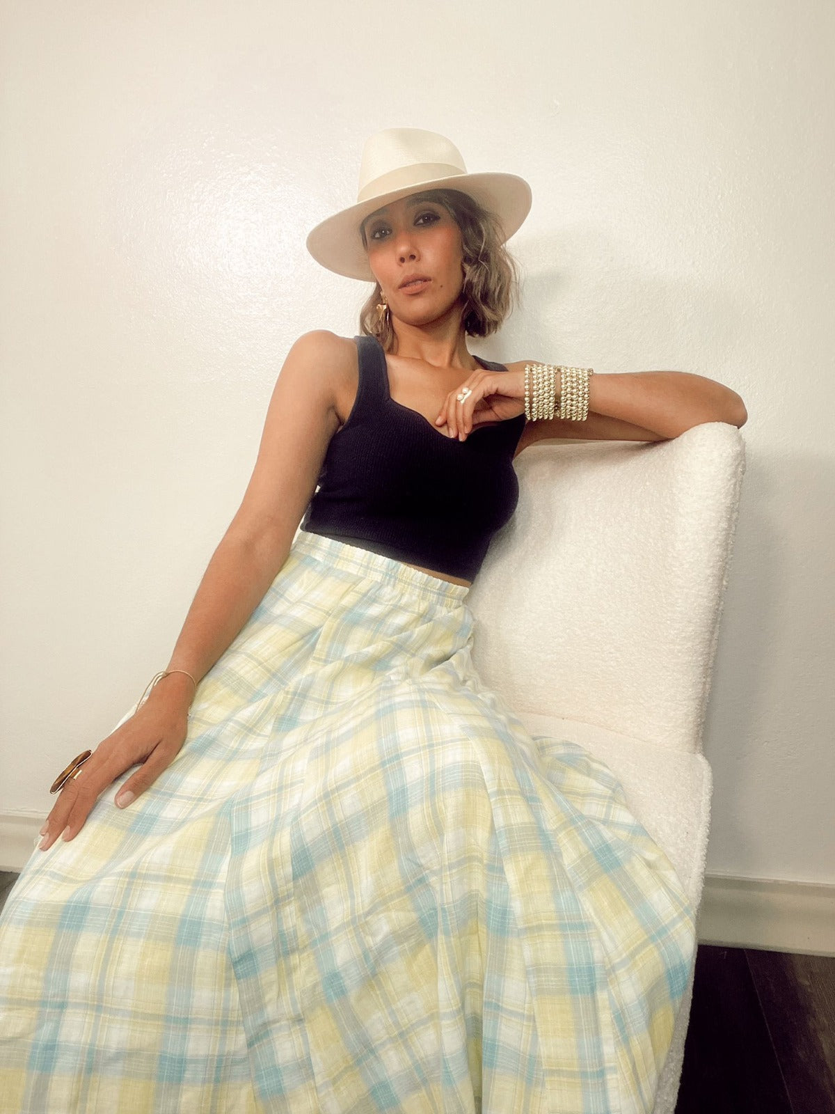 London High Rise Midi Skirt