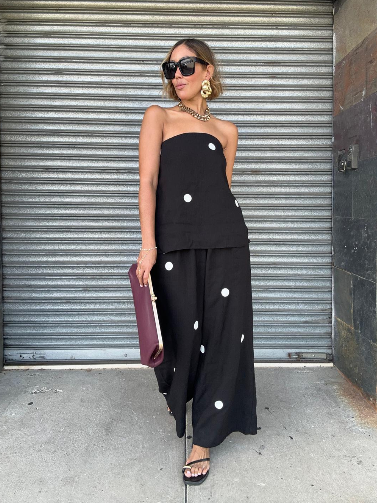 The Red Lip & No Plans Top and Pants Set