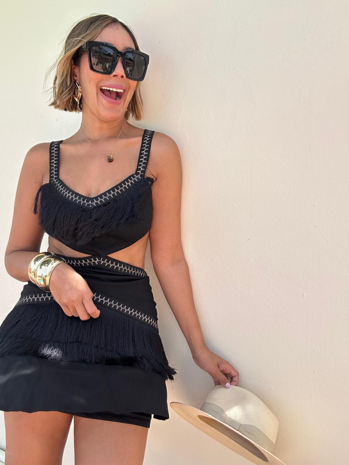 Fringe Factor Cut-Out Mini Dress