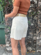 Anabella Belted Tailored Mid-Length Shorts
