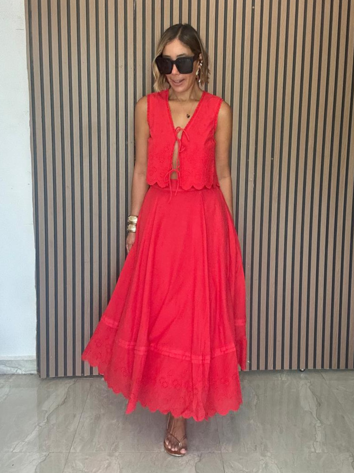 Amor Mio Eyelet Top and Skirt Seto
