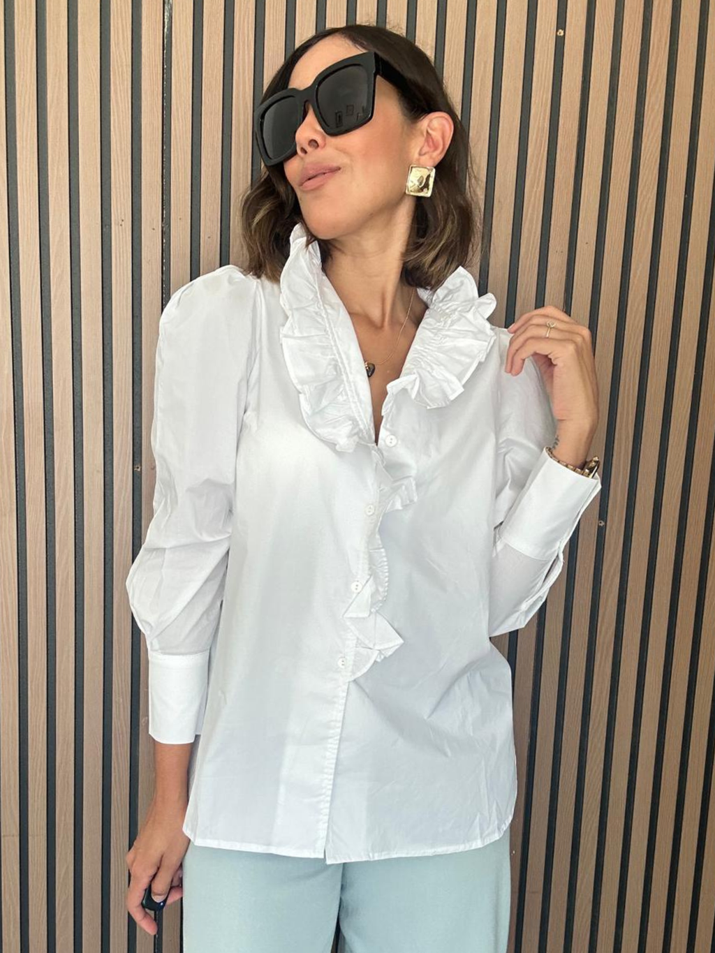Mirela Ruffle Long Sleeve Top