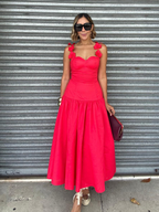 Carmine Bloom Midi Dress