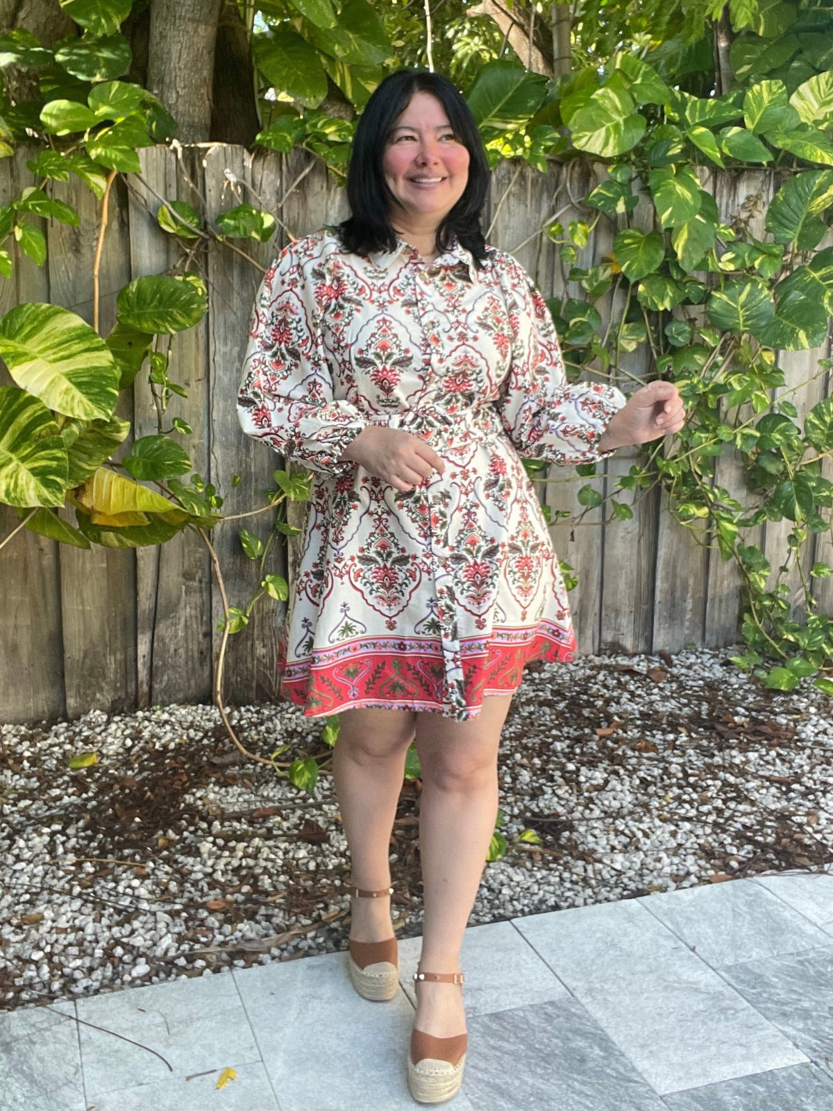 Celia Belted Paisley Mini Dress