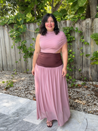 The Bordeaux Blush Maxi Dress