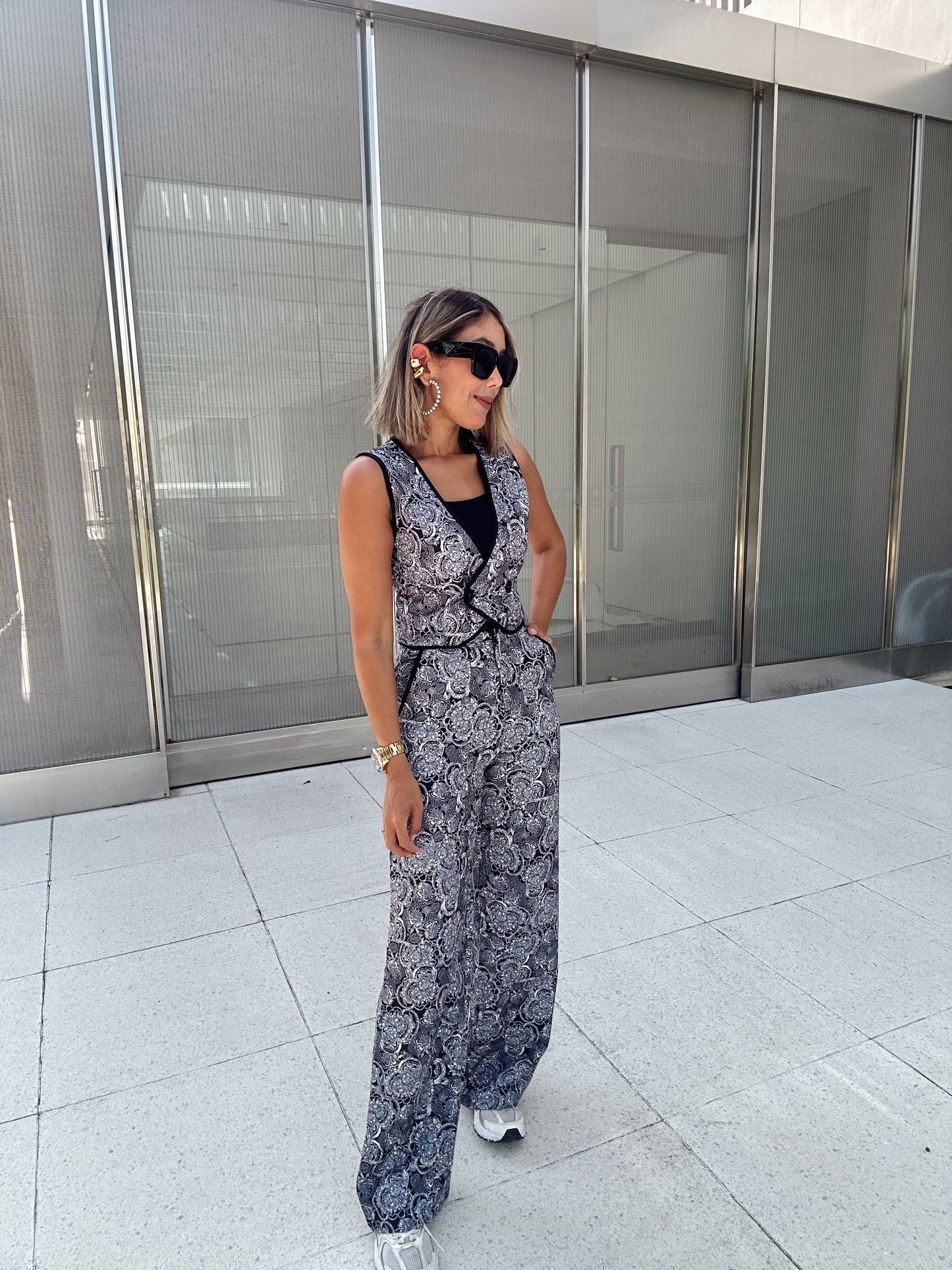 Pamela Printed Vest and Pants Set