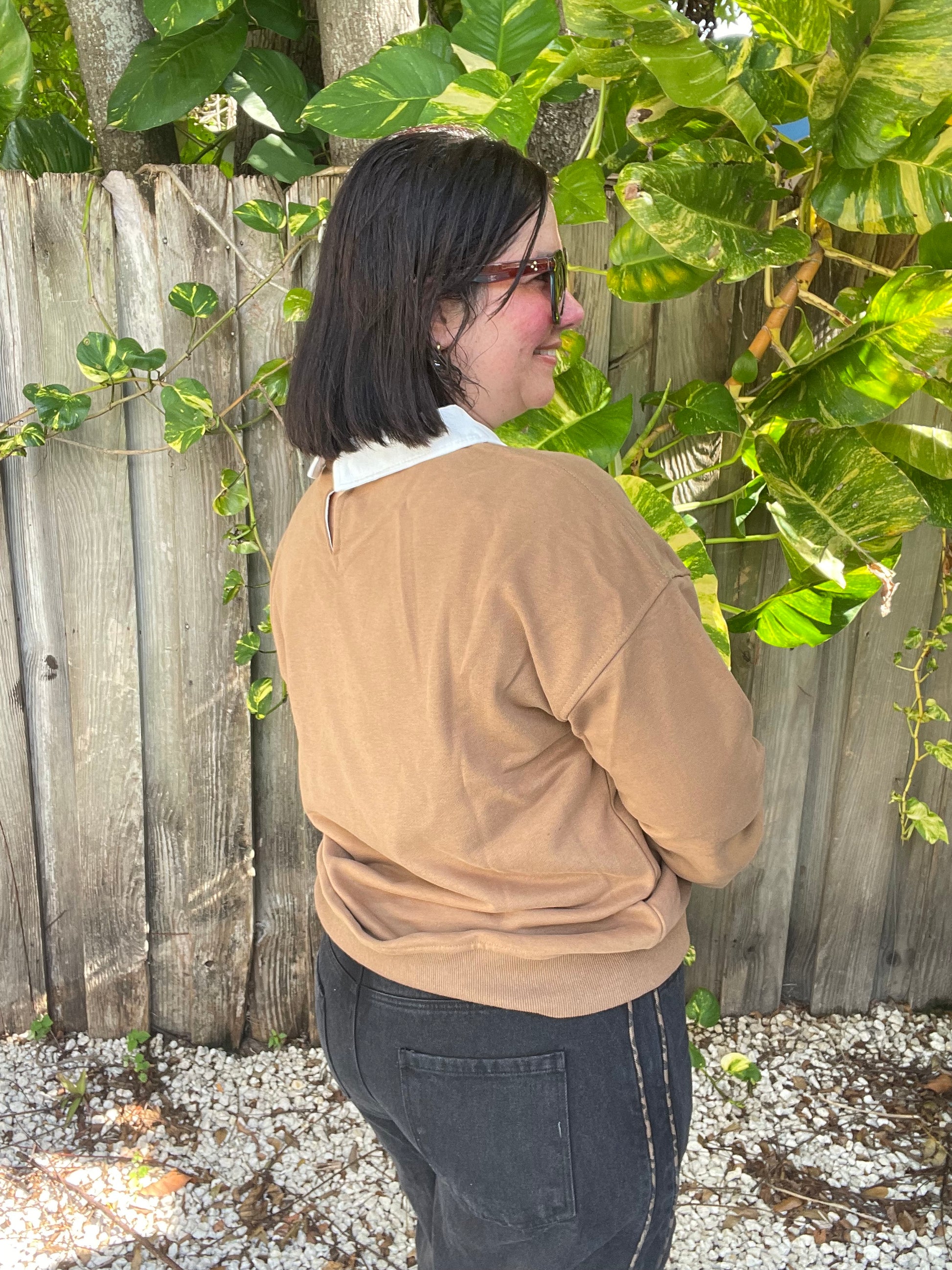 More Coffee, More Hugs, More Love Collared Sweatshirt